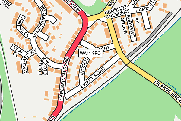 WA11 9PQ map - OS OpenMap – Local (Ordnance Survey)