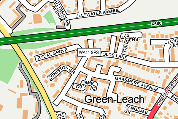 WA11 9PS map - OS OpenMap – Local (Ordnance Survey)