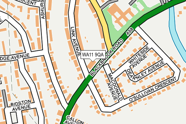 WA11 9QA map - OS OpenMap – Local (Ordnance Survey)