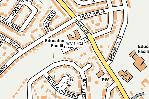 WA11 9QJ map - OS OpenMap – Local (Ordnance Survey)