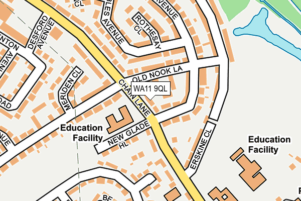WA11 9QL map - OS OpenMap – Local (Ordnance Survey)