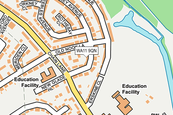 WA11 9QN map - OS OpenMap – Local (Ordnance Survey)