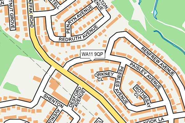 WA11 9QP map - OS OpenMap – Local (Ordnance Survey)