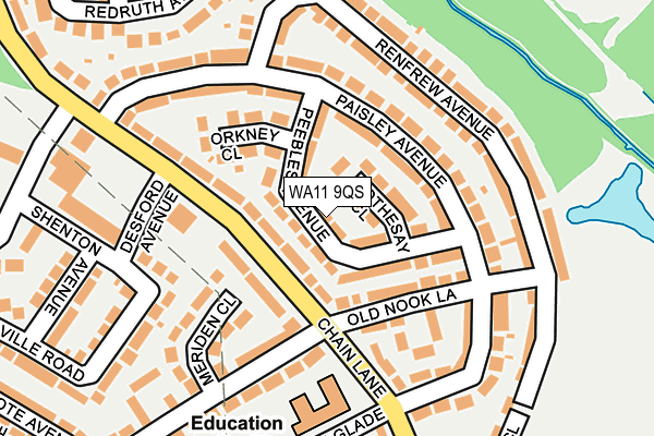 WA11 9QS map - OS OpenMap – Local (Ordnance Survey)