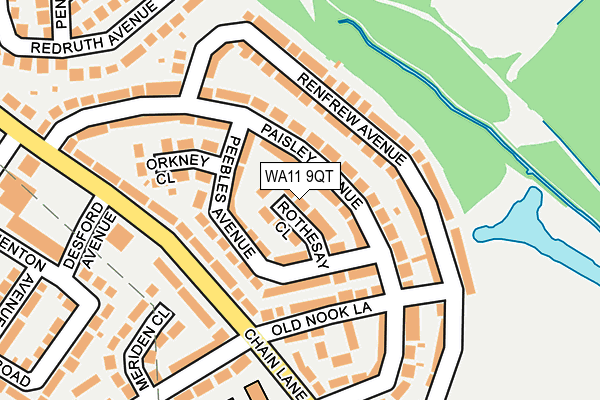 WA11 9QT map - OS OpenMap – Local (Ordnance Survey)
