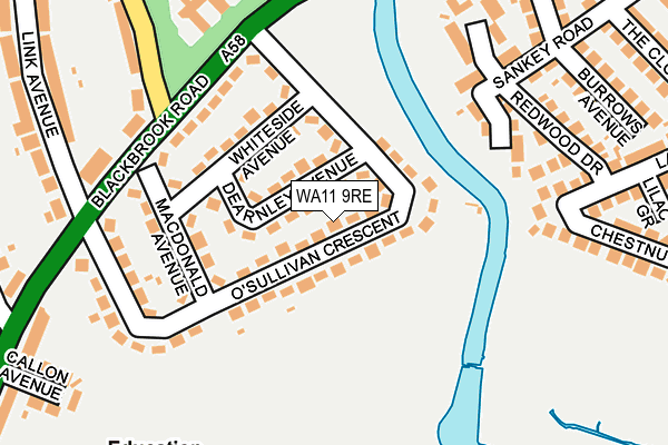 WA11 9RE map - OS OpenMap – Local (Ordnance Survey)