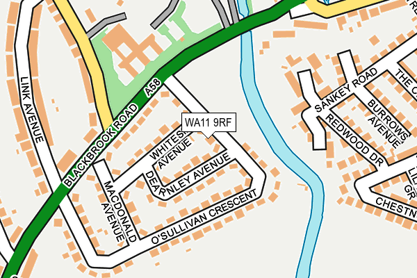 WA11 9RF map - OS OpenMap – Local (Ordnance Survey)
