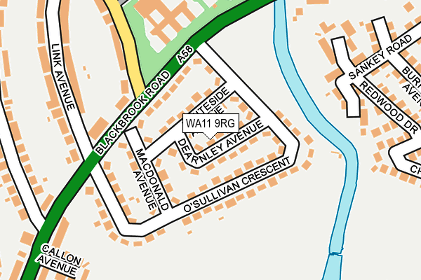 WA11 9RG map - OS OpenMap – Local (Ordnance Survey)