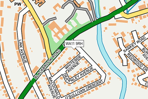 WA11 9RH map - OS OpenMap – Local (Ordnance Survey)