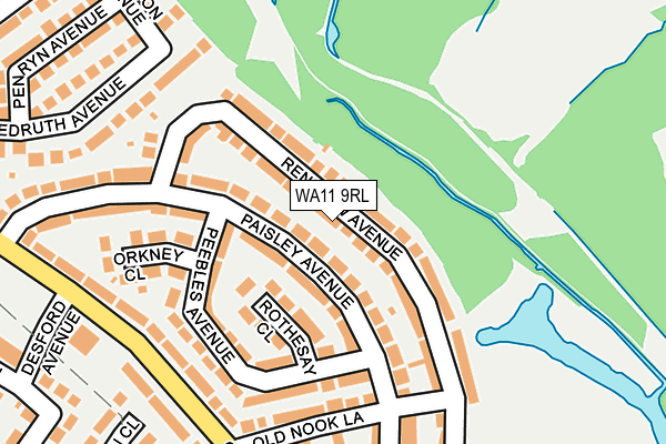 WA11 9RL map - OS OpenMap – Local (Ordnance Survey)