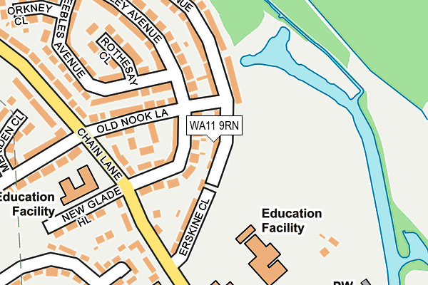 WA11 9RN map - OS OpenMap – Local (Ordnance Survey)
