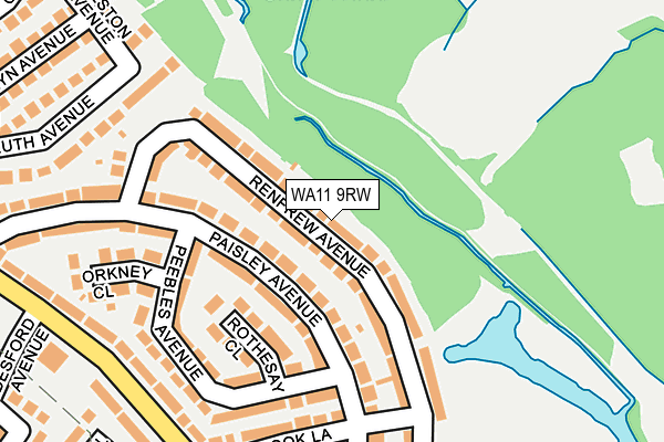 WA11 9RW map - OS OpenMap – Local (Ordnance Survey)