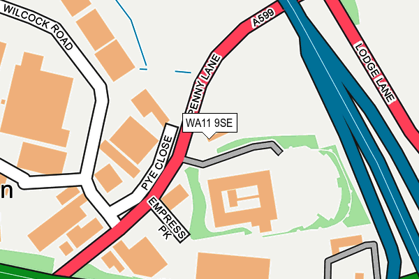 WA11 9SE map - OS OpenMap – Local (Ordnance Survey)
