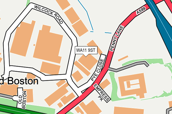 WA11 9ST map - OS OpenMap – Local (Ordnance Survey)