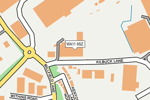 WA11 9SZ map - OS OpenMap – Local (Ordnance Survey)