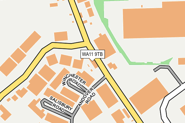 WA11 9TB map - OS OpenMap – Local (Ordnance Survey)