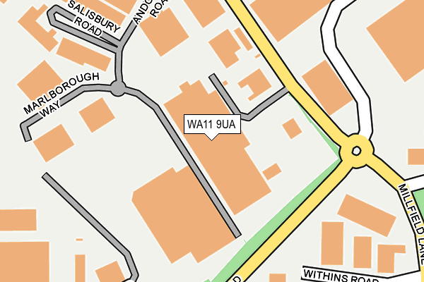 WA11 9UA map - OS OpenMap – Local (Ordnance Survey)