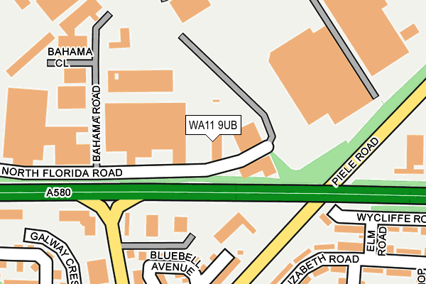 WA11 9UB map - OS OpenMap – Local (Ordnance Survey)