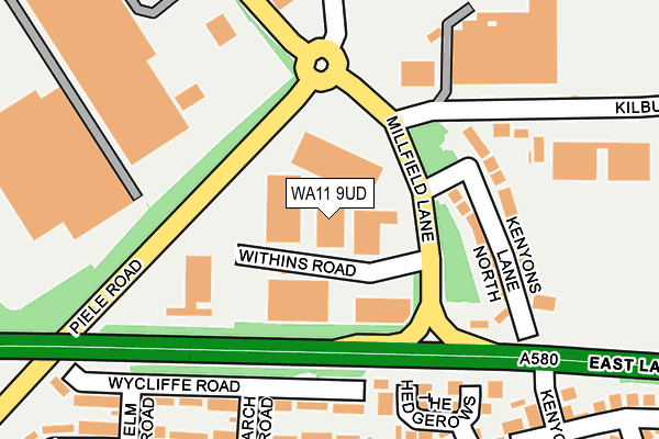 WA11 9UD map - OS OpenMap – Local (Ordnance Survey)