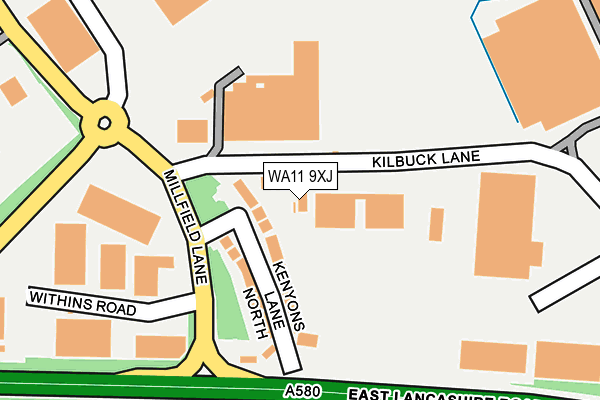 WA11 9XJ map - OS OpenMap – Local (Ordnance Survey)