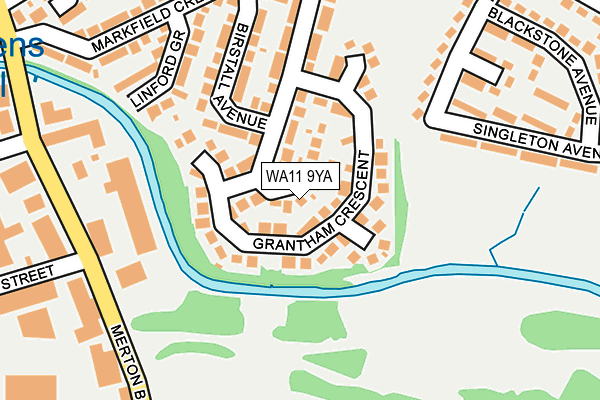 WA11 9YA map - OS OpenMap – Local (Ordnance Survey)