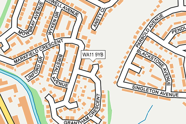 WA11 9YB map - OS OpenMap – Local (Ordnance Survey)
