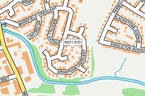 WA11 9YD map - OS OpenMap – Local (Ordnance Survey)