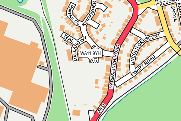 WA11 9YH map - OS OpenMap – Local (Ordnance Survey)