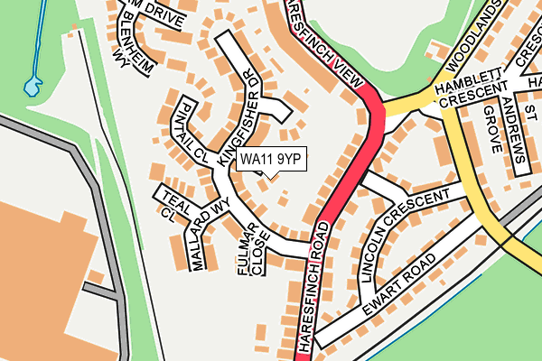 WA11 9YP map - OS OpenMap – Local (Ordnance Survey)