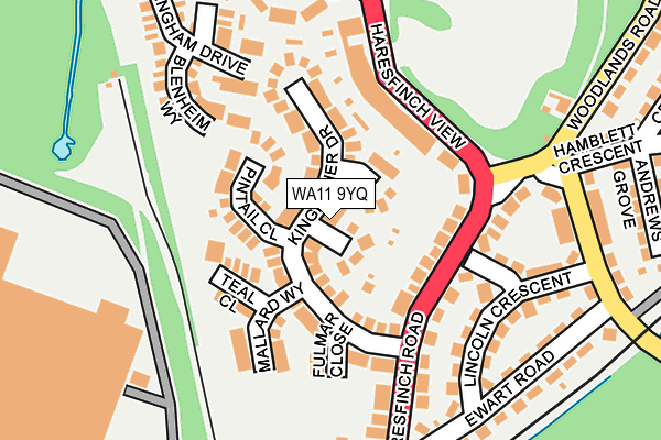 WA11 9YQ map - OS OpenMap – Local (Ordnance Survey)