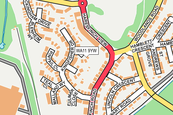 WA11 9YW map - OS OpenMap – Local (Ordnance Survey)