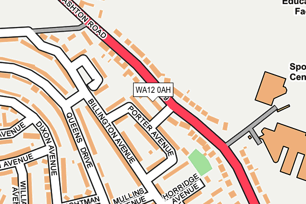 WA12 0AH map - OS OpenMap – Local (Ordnance Survey)