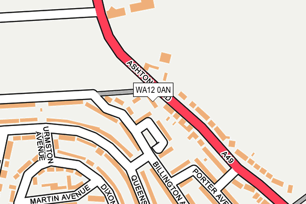 WA12 0AN map - OS OpenMap – Local (Ordnance Survey)