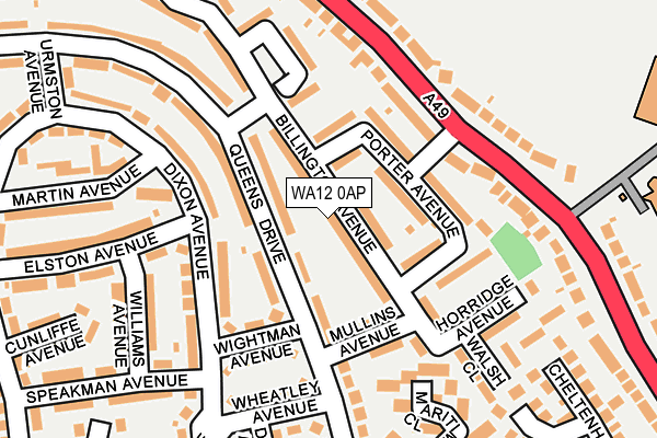 WA12 0AP map - OS OpenMap – Local (Ordnance Survey)