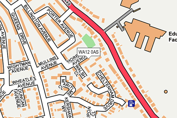 WA12 0AS map - OS OpenMap – Local (Ordnance Survey)