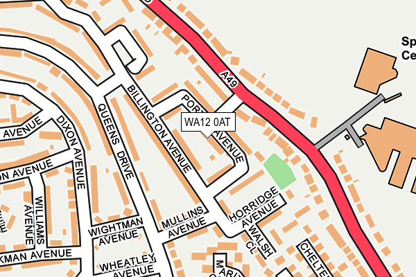 WA12 0AT map - OS OpenMap – Local (Ordnance Survey)