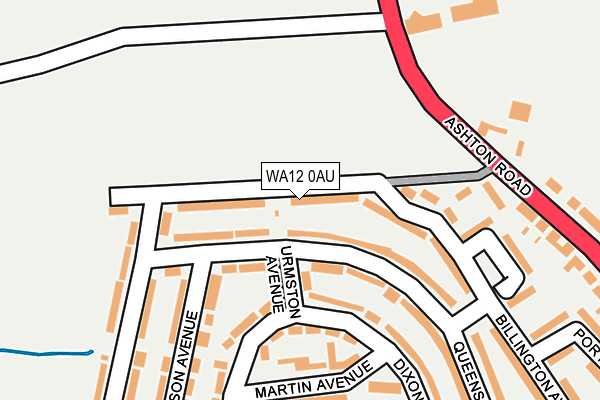 WA12 0AU map - OS OpenMap – Local (Ordnance Survey)