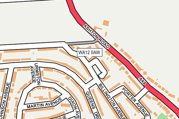WA12 0AW map - OS OpenMap – Local (Ordnance Survey)