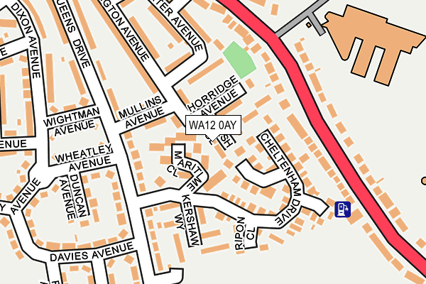WA12 0AY map - OS OpenMap – Local (Ordnance Survey)