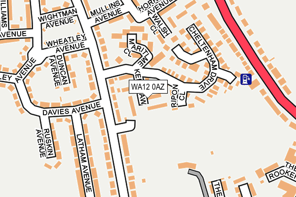 WA12 0AZ map - OS OpenMap – Local (Ordnance Survey)