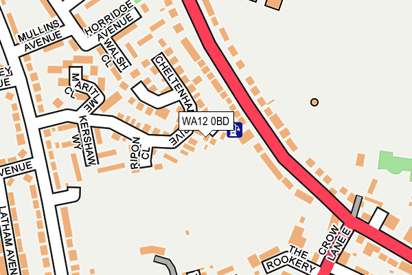 WA12 0BD map - OS OpenMap – Local (Ordnance Survey)