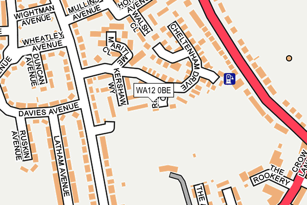 WA12 0BE map - OS OpenMap – Local (Ordnance Survey)