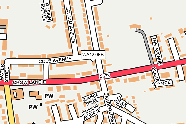 WA12 0EB map - OS OpenMap – Local (Ordnance Survey)