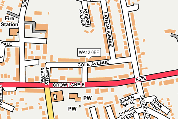 WA12 0EF map - OS OpenMap – Local (Ordnance Survey)