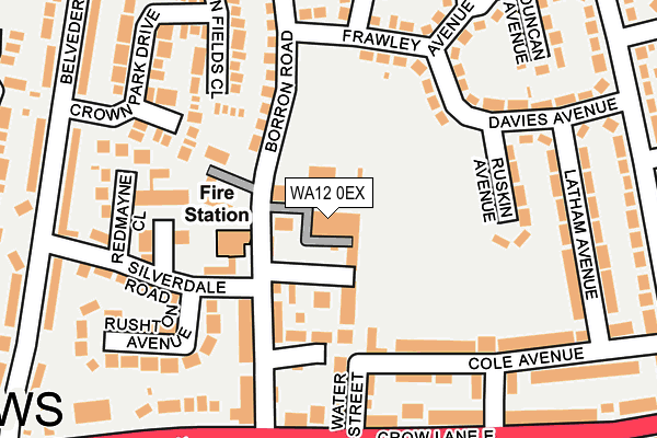 WA12 0EX map - OS OpenMap – Local (Ordnance Survey)