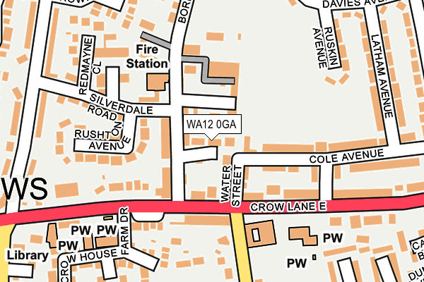 WA12 0GA map - OS OpenMap – Local (Ordnance Survey)