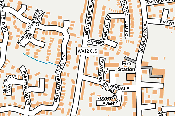 WA12 0JS map - OS OpenMap – Local (Ordnance Survey)