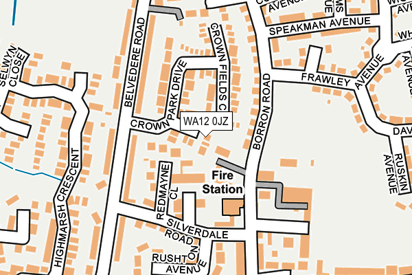 WA12 0JZ map - OS OpenMap – Local (Ordnance Survey)