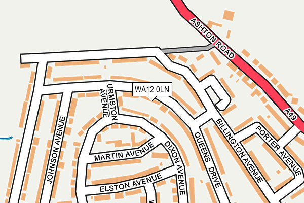 WA12 0LN map - OS OpenMap – Local (Ordnance Survey)