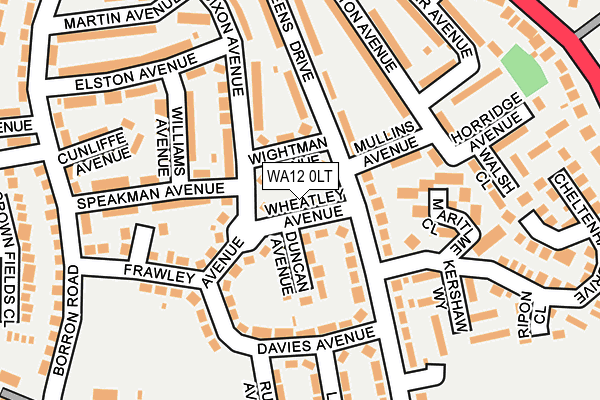 WA12 0LT map - OS OpenMap – Local (Ordnance Survey)